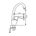 Grifo de cocina de latón grifo giratorio para pequeño fregadero